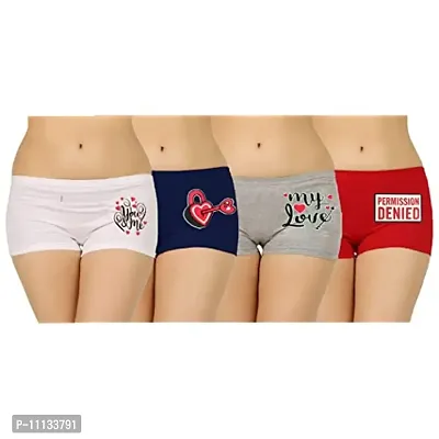 blacktail Ladies boy Shorts Panties Combo,Ladies Panty,Ladies Panties,Ladies Boyshorts,Ladies boy Shorts,Boyshorts Panties for Women(Pack4) (85 cm, Multicolor)-thumb0