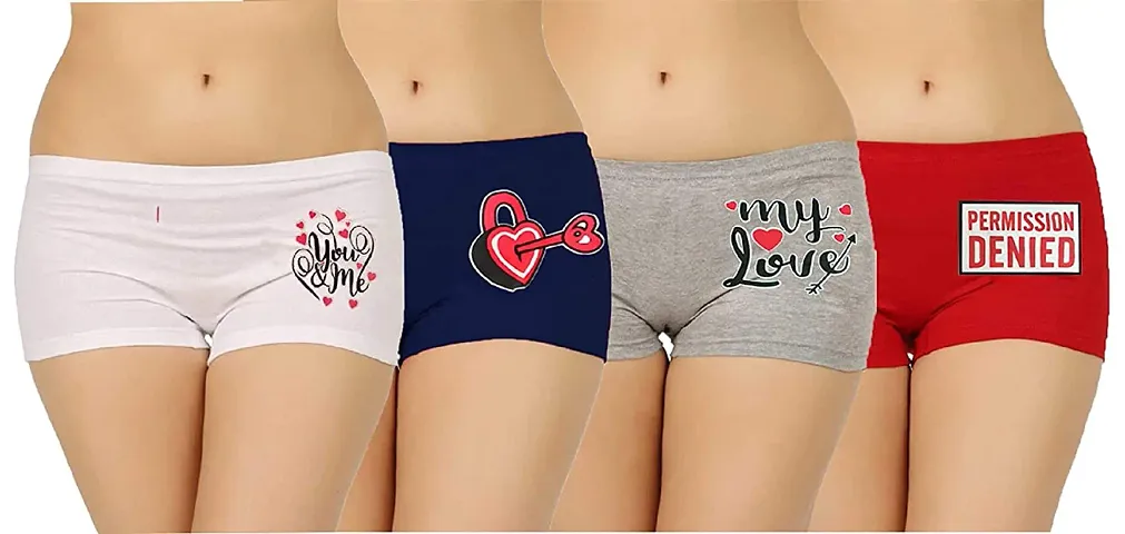 blacktail Ladies Panties,Ladies Panties Combo Pack,Boyshorts Panties for Women Como Pack, boy Shorts underwearfor Women(Pack4)