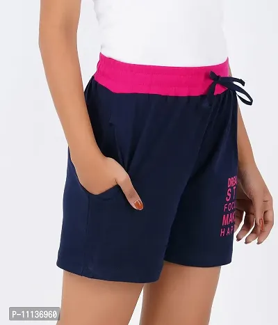 Blacktail Ladies Shorts | Shorts for Women | Cycling Shorts Women Combo | Gym Shorts Women | Bermuda for Women Cotton | Boxers for Women Combo | Boxer Shorts Womens Pack 2 (XLarge, Navy&blk)-thumb2