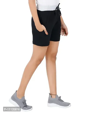 Casual Shorts Women | Casual Shorts Women Combo | Regular Shorts for Women | Bermuda for Women | Boxer Shorts Women Pack 2 (XLarge, Navvy& Black)-thumb2