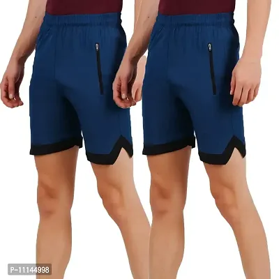 a8- Shorts for Men [Blue & Blue]-M (L, Blue)