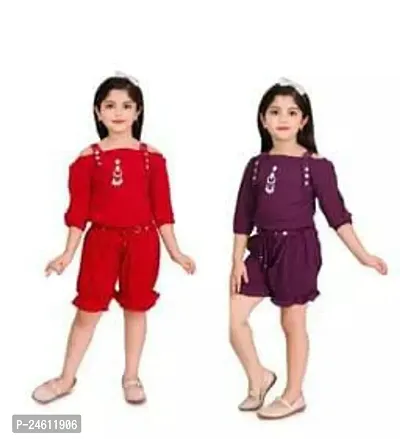 Stylish Crepe Jumpsuit For Girl Pack Of 2