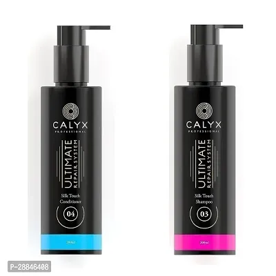 Calyx Professional Shampoo  Conditioner Combo - (200ml) Ultimate Hair Repair System Silk Touch - Reduces Hair Fall, Makes Hair Healthy