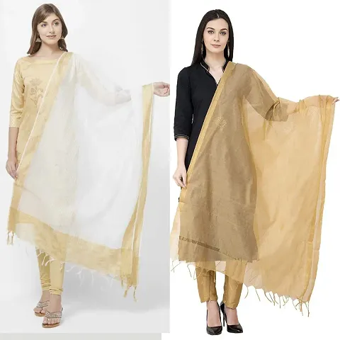 Women solid Banarsi Dupatta (Skin +Rani)