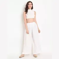 Stylish Casual Polyester White Palazzo For Women-thumb1