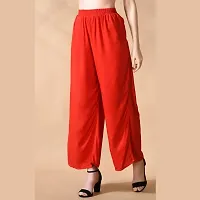 Stylish Casual Polyester Red Palazzo For Women-thumb3
