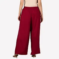 Stylish Casual Polyester Maroon Palazzo For Women-thumb2