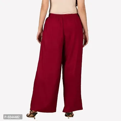 Stylish Casual Polyester Maroon Palazzo For Women-thumb3