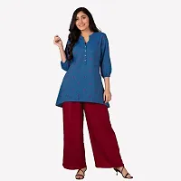 Stylish Casual Polyester Maroon Palazzo For Women-thumb1