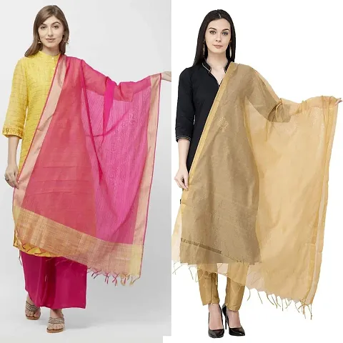 Women solid Banarsi Dupatta (Skin +Rani)