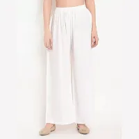 Solid White Wide Leg Womens Casual Wear Palazzo-thumb2