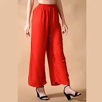 Solid Red Wide Leg Womens Casual Wear Palazzo-thumb2