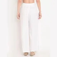 Solid White Wide Leg Womens Casual Wear Palazzo-thumb3