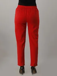 Elegant Red Winter Wear Woolen Trouser Pants For Women-thumb3