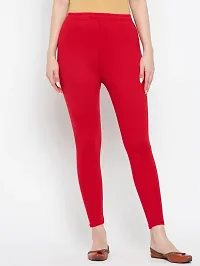 Stylish Fancy Woolen Red Solid Winter Leggings For Women-thumb2