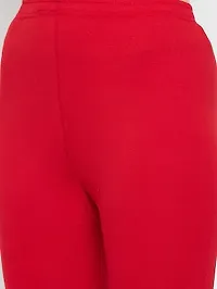 Stylish Fancy Woolen Red Solid Winter Leggings For Women-thumb3