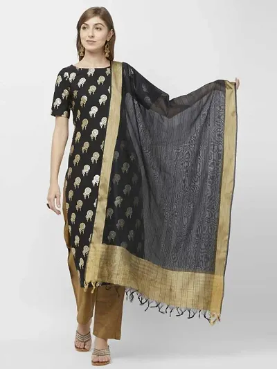 Silk Solid Women Banarasi Dupatta