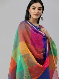 Stylish Multicoloured Banarasi Silk Handloom Dupatta For Women-thumb1