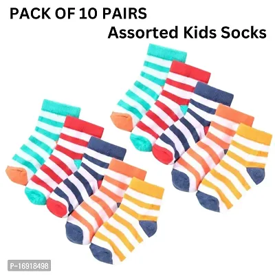 Cute and Cozy:-Pack10 Kids Socks for All Seasons (Multicolor)-thumb0
