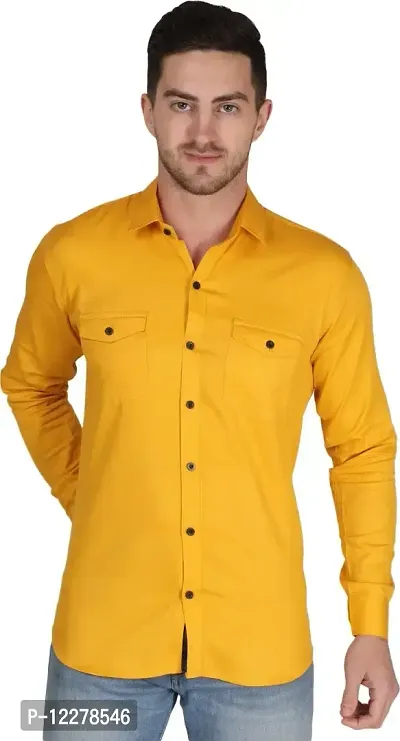 Stylish Cotton Double Pocket Shirts For Men Cargo Shirts-thumb0