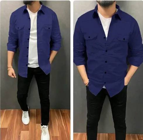 Stylish Double Pocket Shirts For Men Cargo Shirts