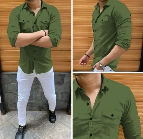 Stylish Double Pocket Shirts For Men Cargo Shirts