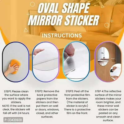 Oval Shape Adhesive Mirror Sticker for Wall - 20 * 30in-thumb2