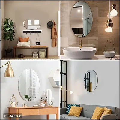 Oval Shape Adhesive Mirror Sticker for Wall - 20 * 30in-thumb3