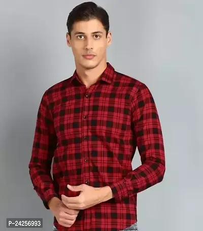 Reliable Red Cotton  Long Sleeves Shirts For Men-thumb0