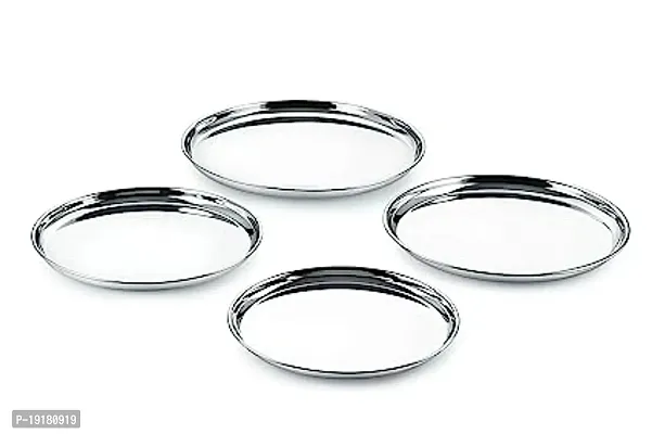 Premium Quality Stainless Steel 9 22G Plate Buffet, 20 Cm, Silver, Set Of 4
