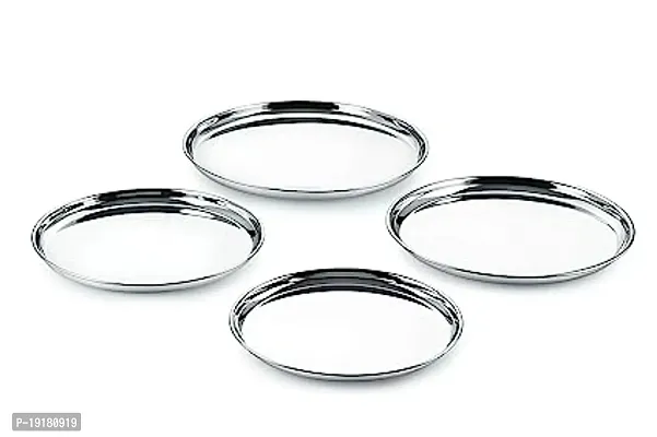 Premium Quality Stainless Steel 9 22G Plate Buffet, 20 Cm, Silver, Set Of 4-thumb0