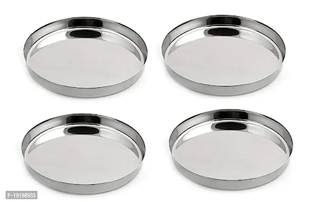 Premium Quality Stainless Steel Dinner Plate, Dinner Thali (10 Inch) Set Of 4-thumb0