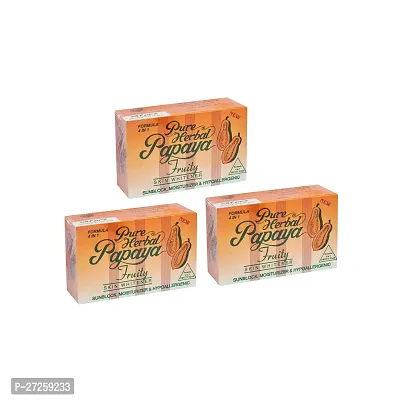 Pure Herbal Papaya Fruity Soap - 135g (Pack Of 3)-thumb0