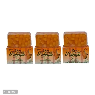 Pure Herbal Papaya Fruity Soap 4 In 1 Skin Whitening Soap Pack of 3 - 135g