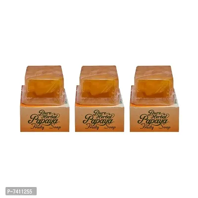 Pure Herbal Papaya Fruity Soap 3 In 1 Skin Whitening Soap  (3 x 135 g)