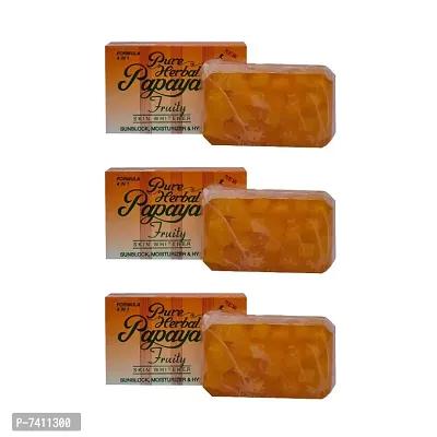 Pure Herbal Papaya oap For Moisturizing Skin Made In Philippines (Pack Of 3) (135X3)-thumb0