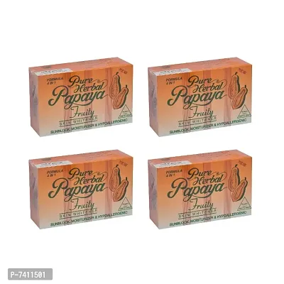 Pure Herbal Papaya Fruity Soap - 135g (Pack Of 4)-thumb0