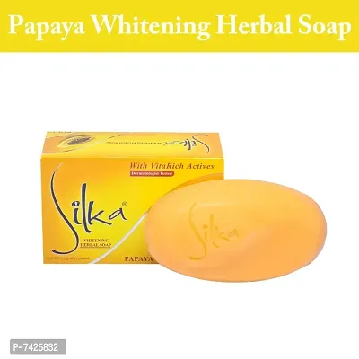 SILKA PAPAYA WHITENING HERBAL SOAP  (135 g)