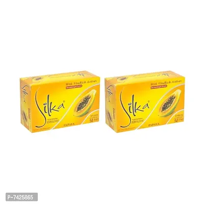Silka Papaya Fairness Soap - 135g (Pack Of 2)-thumb0