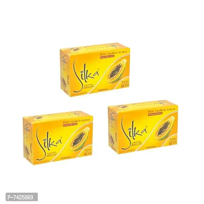 Silka Papaya Fairness Soap - 135g (Pack Of 3)