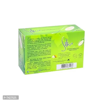 SILKA WHITENING HERBAL SOAP GREEN PAPAYA (135g)-thumb2