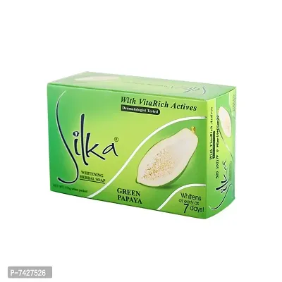 SILKA GREEN WHITENING HERBAL SOAP - 135g-thumb0