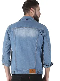 VROJASS Men's Solid Regular Fit Denim Jacket-thumb2