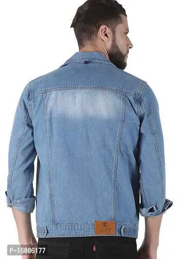 VROJASS Men's Solid Regular Fit Denim Jacket-thumb3