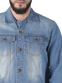 VROJASS Men's Solid Regular Fit Denim Jacket-thumb4