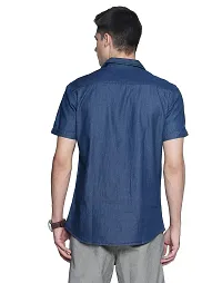 OJASS Men's Solid Casual Blue Shirt-thumb2