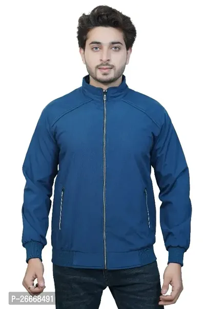 Winter Casual Wear Solid Zipper Windcheater For Men