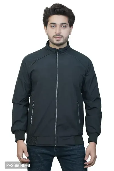 Winter Casual Wear Solid Zipper Windcheater For Men