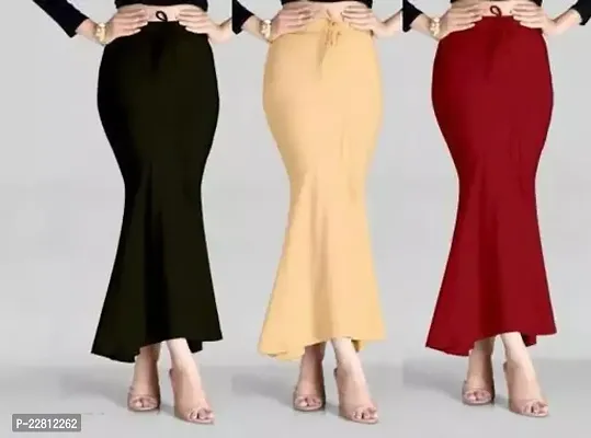 Fish Cut Lycra Shapewear Women's Lycra Full Elastic Saree Shapewear Petticoat (Multicoloured)