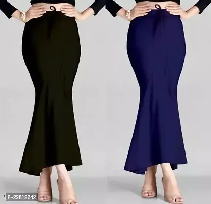 Fish Cut Lycra Shapewear Women's Lycra Full Elastic Saree Shapewear Petticoat (Multicoloured)-thumb0